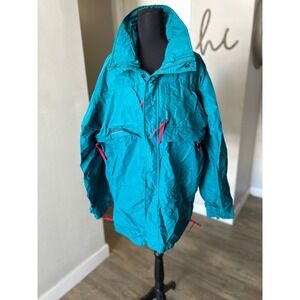 Vintage Columbia Gizzmo Jacket Mens Large Teal Purple Pink Windbreaker 90s Retro